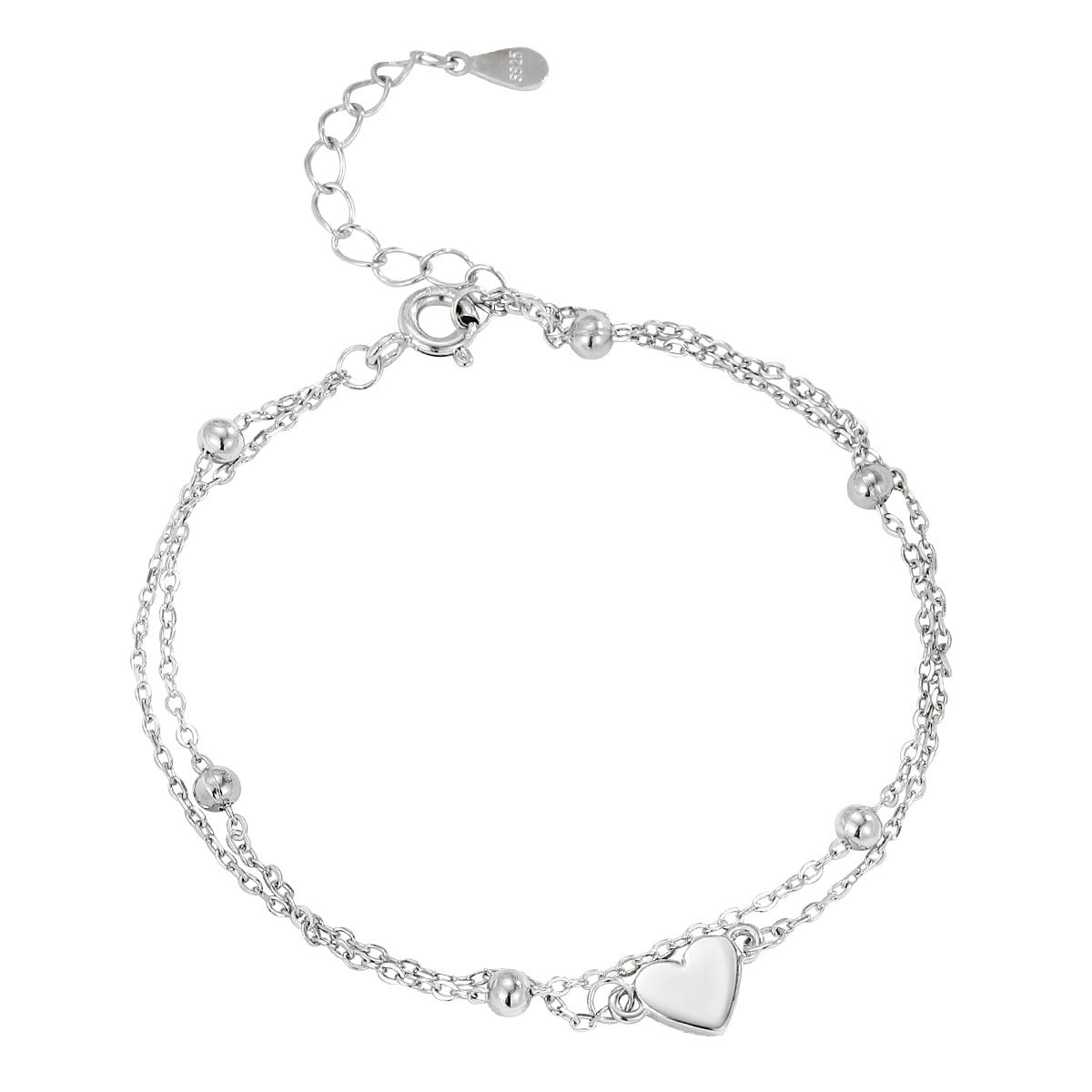 Bracelet double rang en argent S925 – Élégance romantique