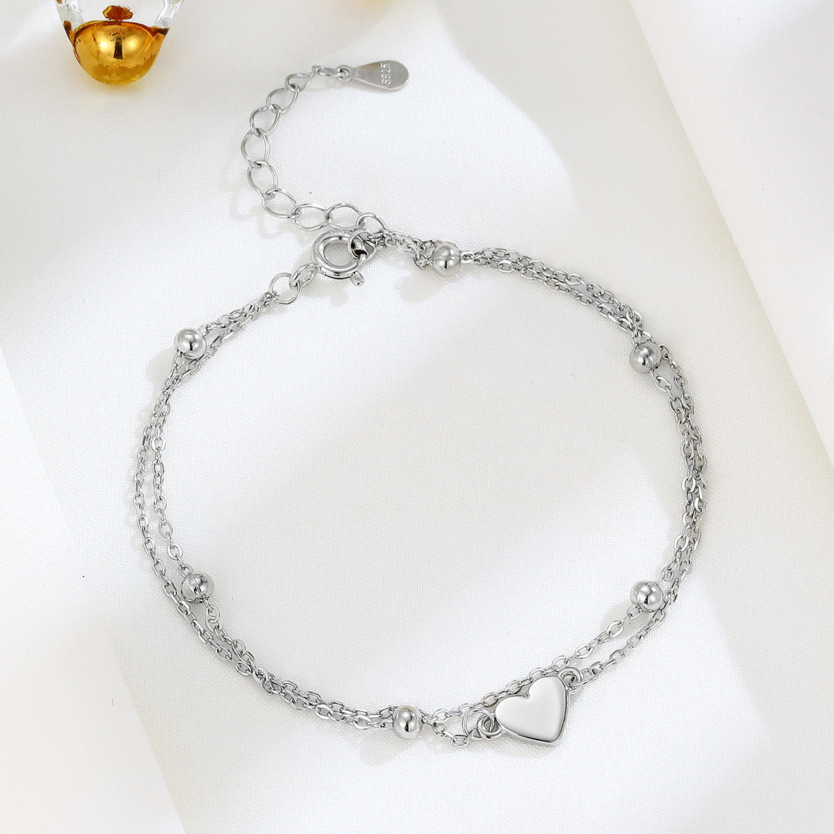 Bracelet double rang en argent S925 – Élégance romantique