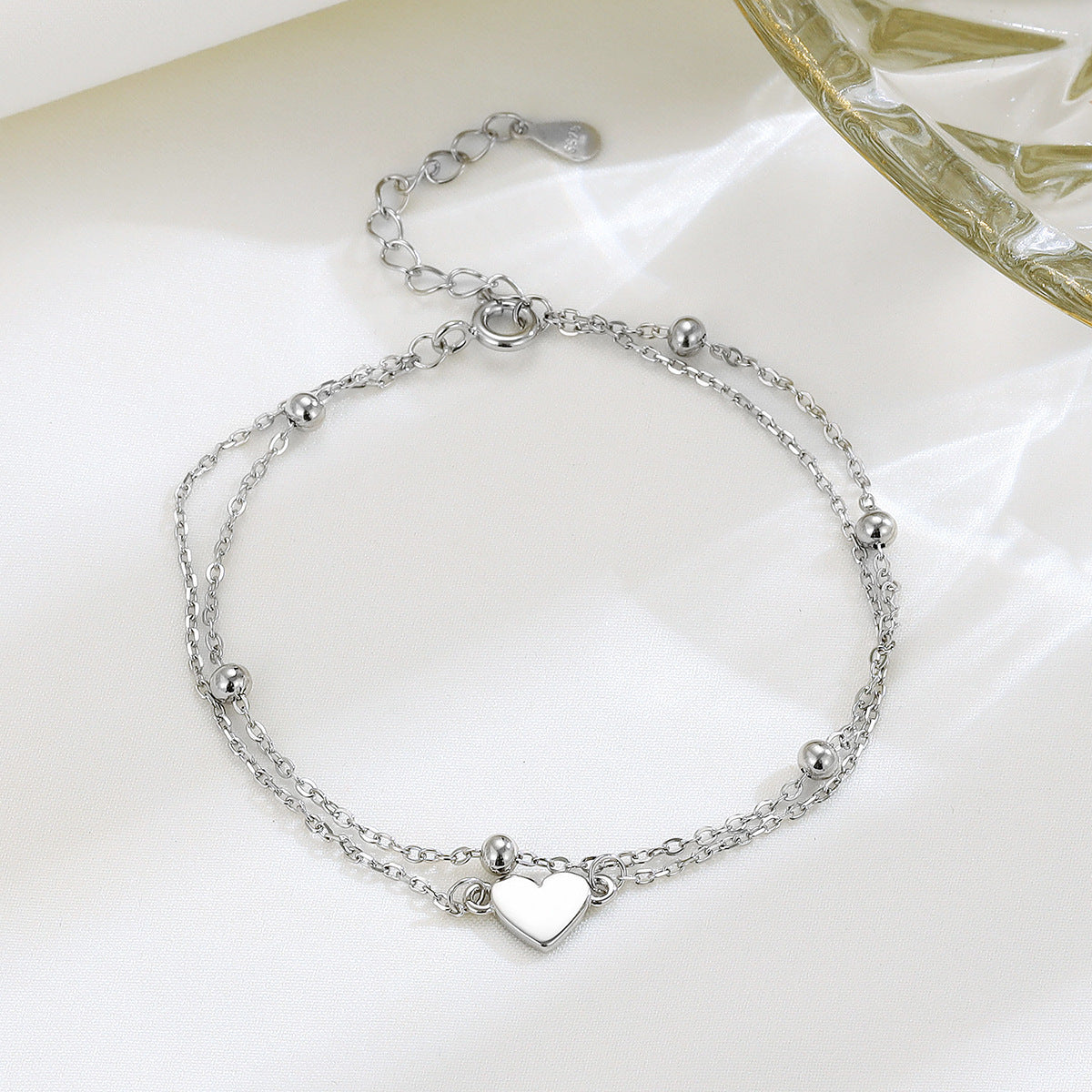 Bracelet double rang en argent S925 – Élégance romantique