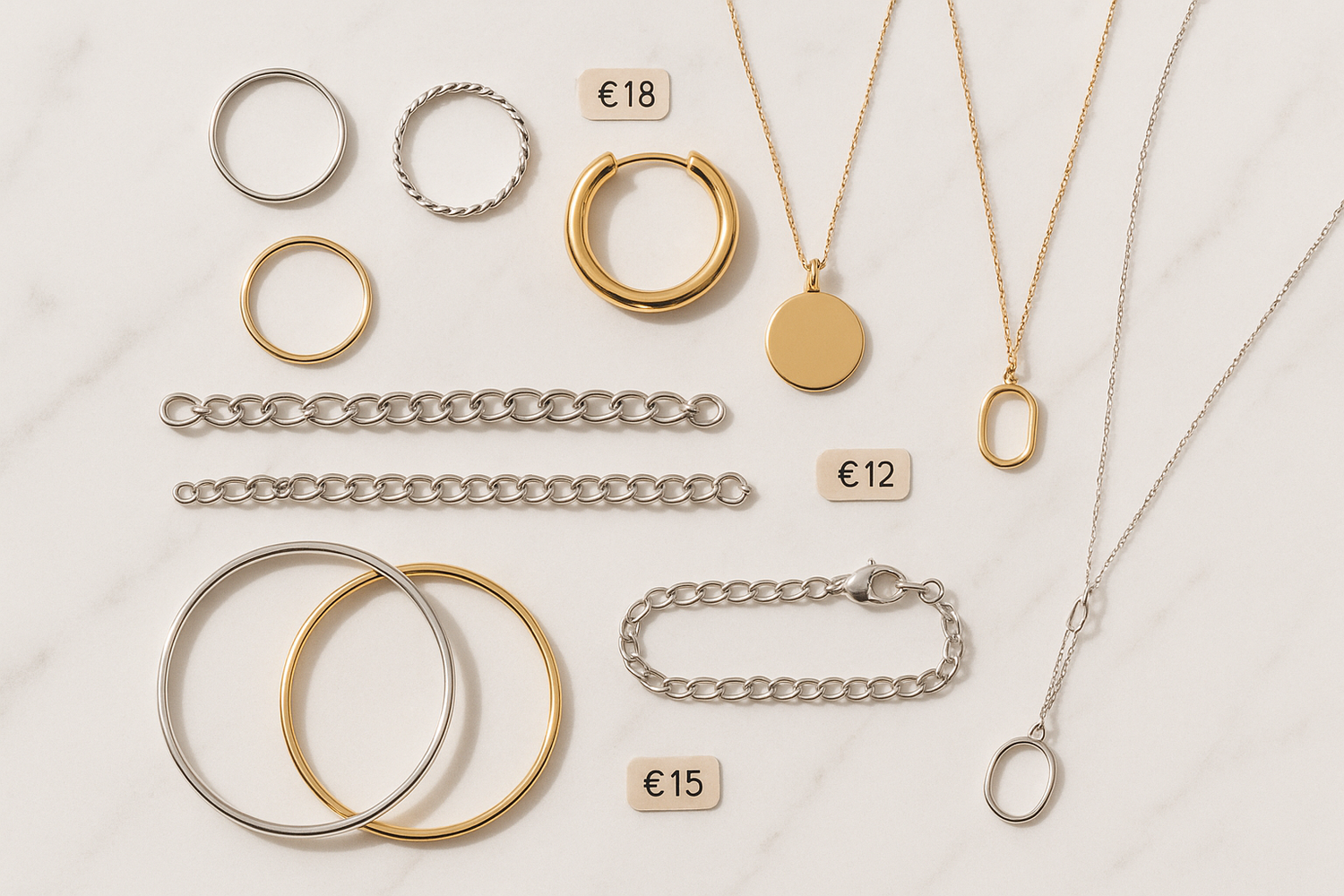 Élégance abordable – Bijoux à moins de 20€