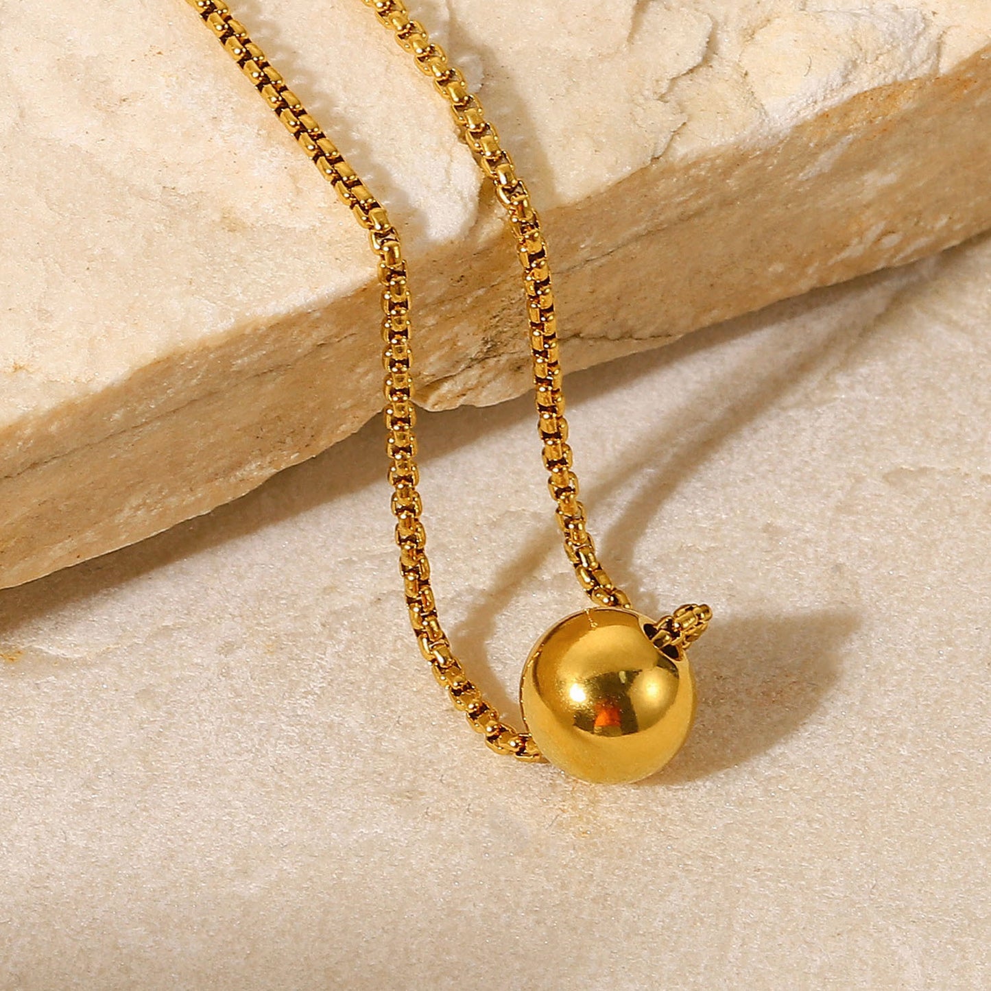 Collier coulissant en acier inoxydable plaqué or – Pour femmes
