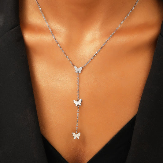 Collier Croix, Cœur ou Papillon en Acier Inoxydable – Élégance Intemporelle