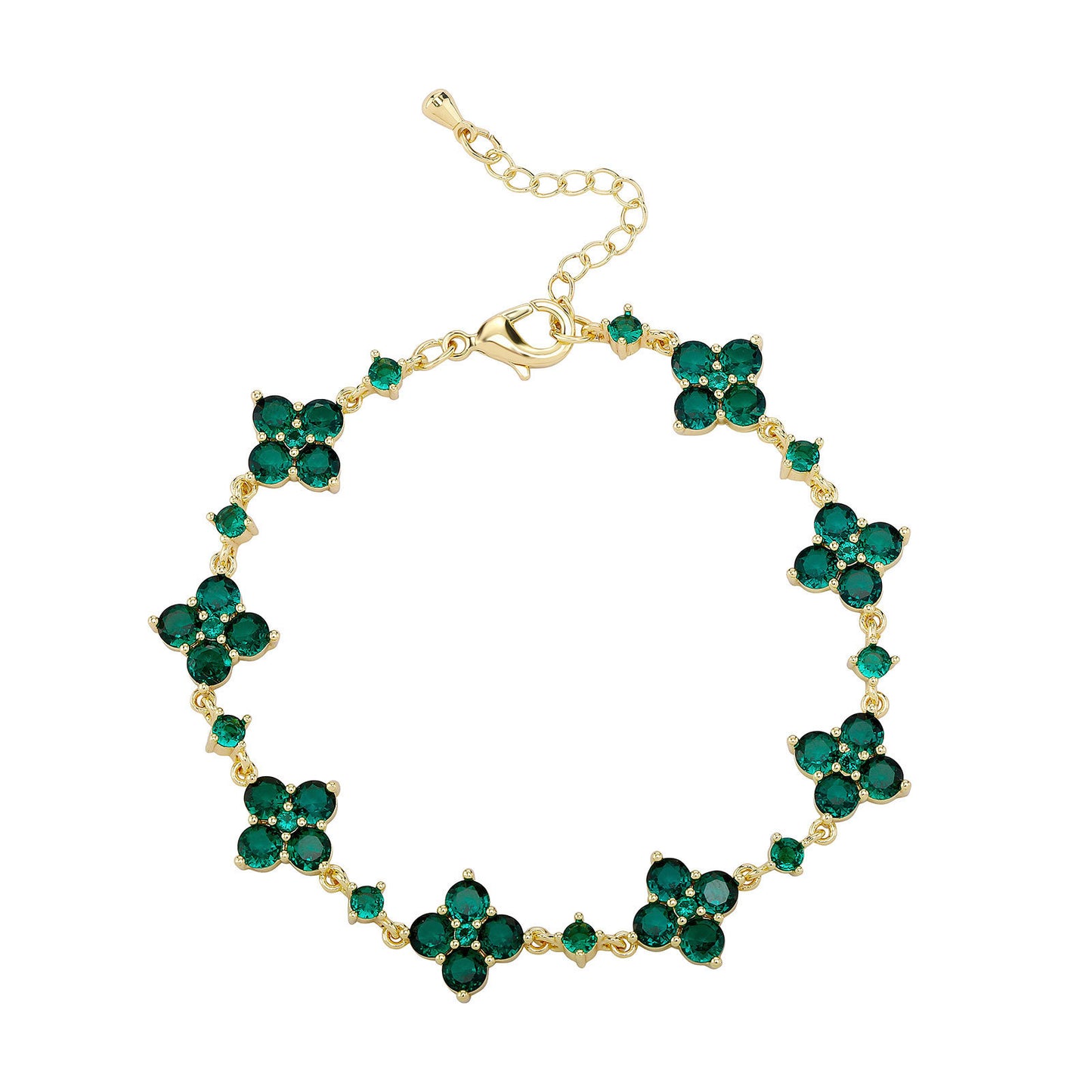 Bracelet Fleur en Zircon Étincelant – Élégance et Raffinement