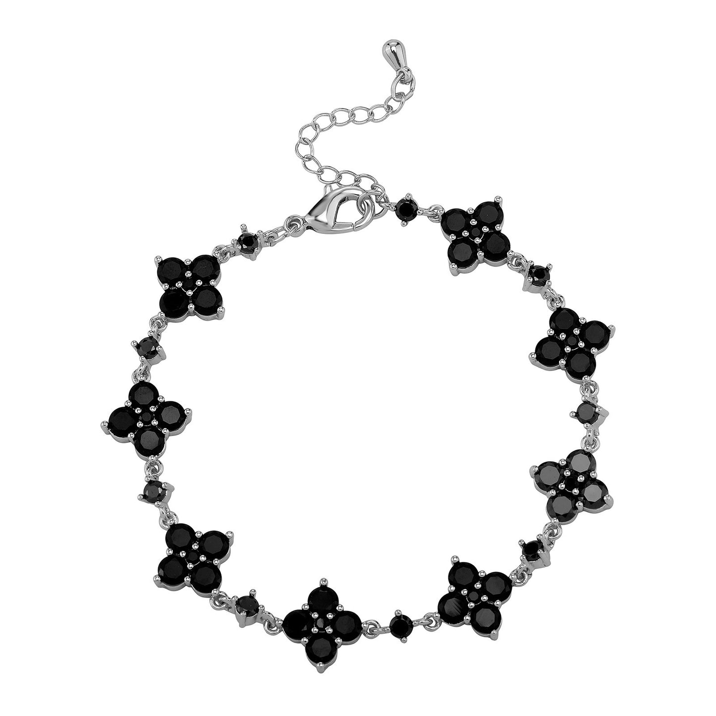 Bracelet Fleur en Zircon Étincelant – Élégance et Raffinement