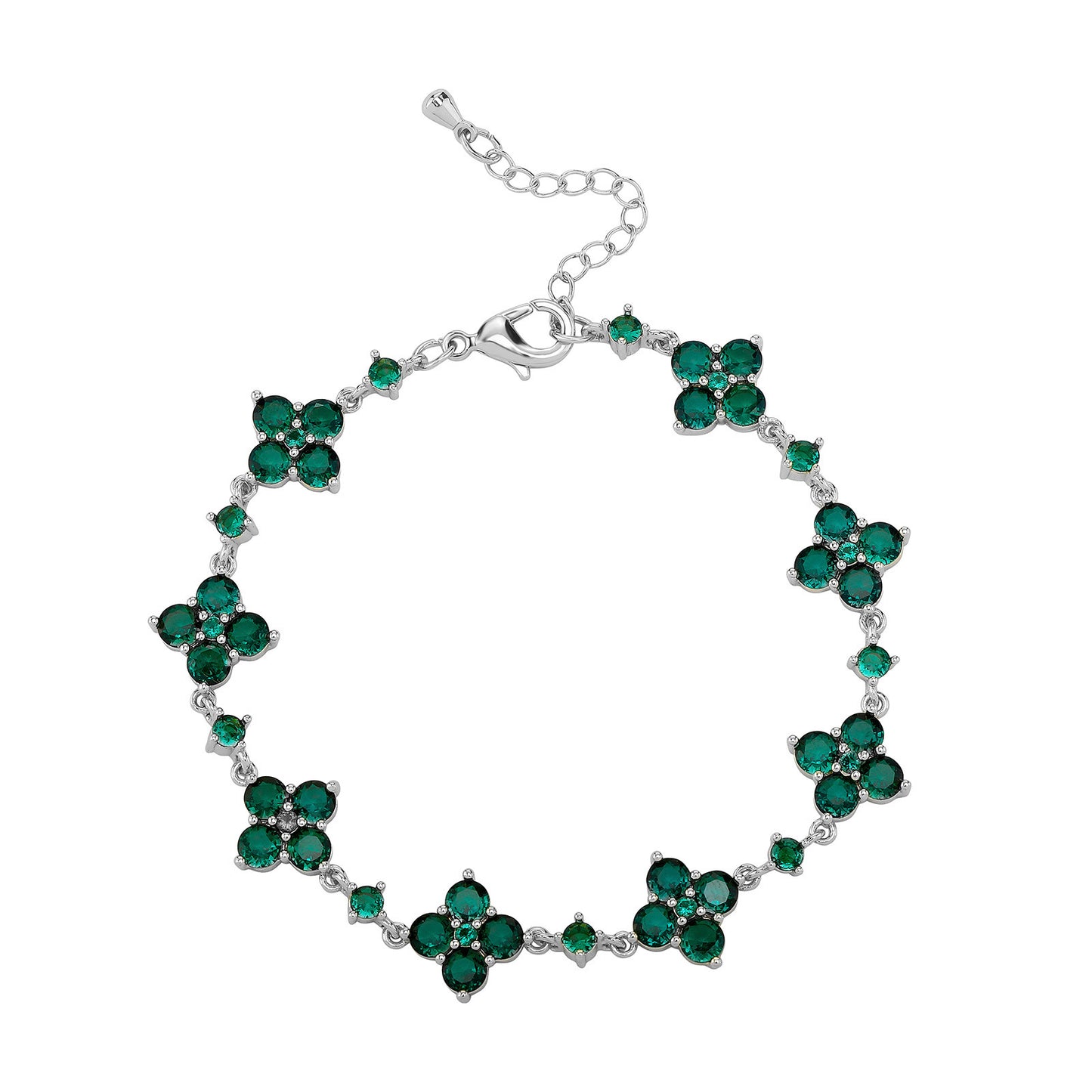 Bracelet Fleur en Zircon Étincelant – Élégance et Raffinement