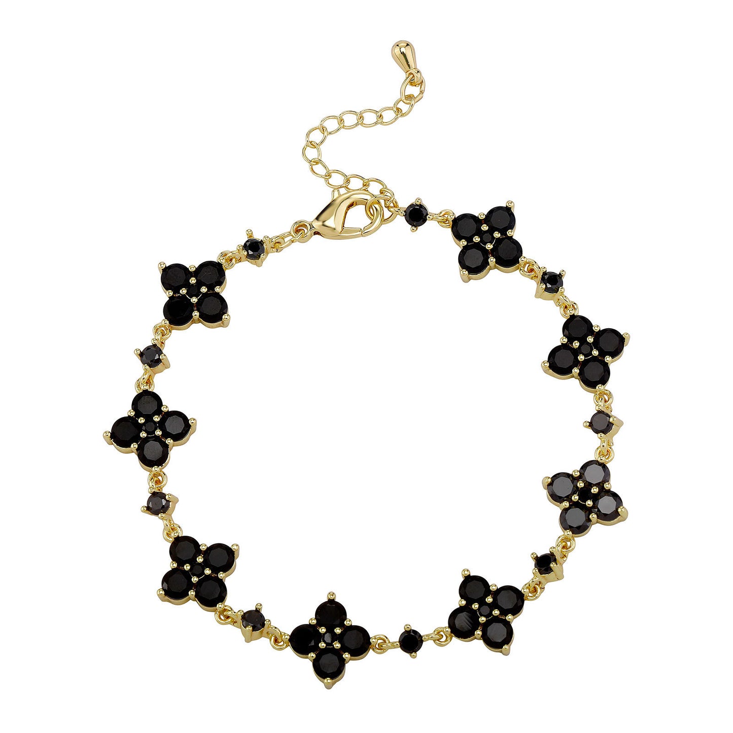 Bracelet Fleur en Zircon Étincelant – Élégance et Raffinement