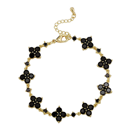 Bracelet Fleur en Zircon Étincelant – Élégance et Raffinement
