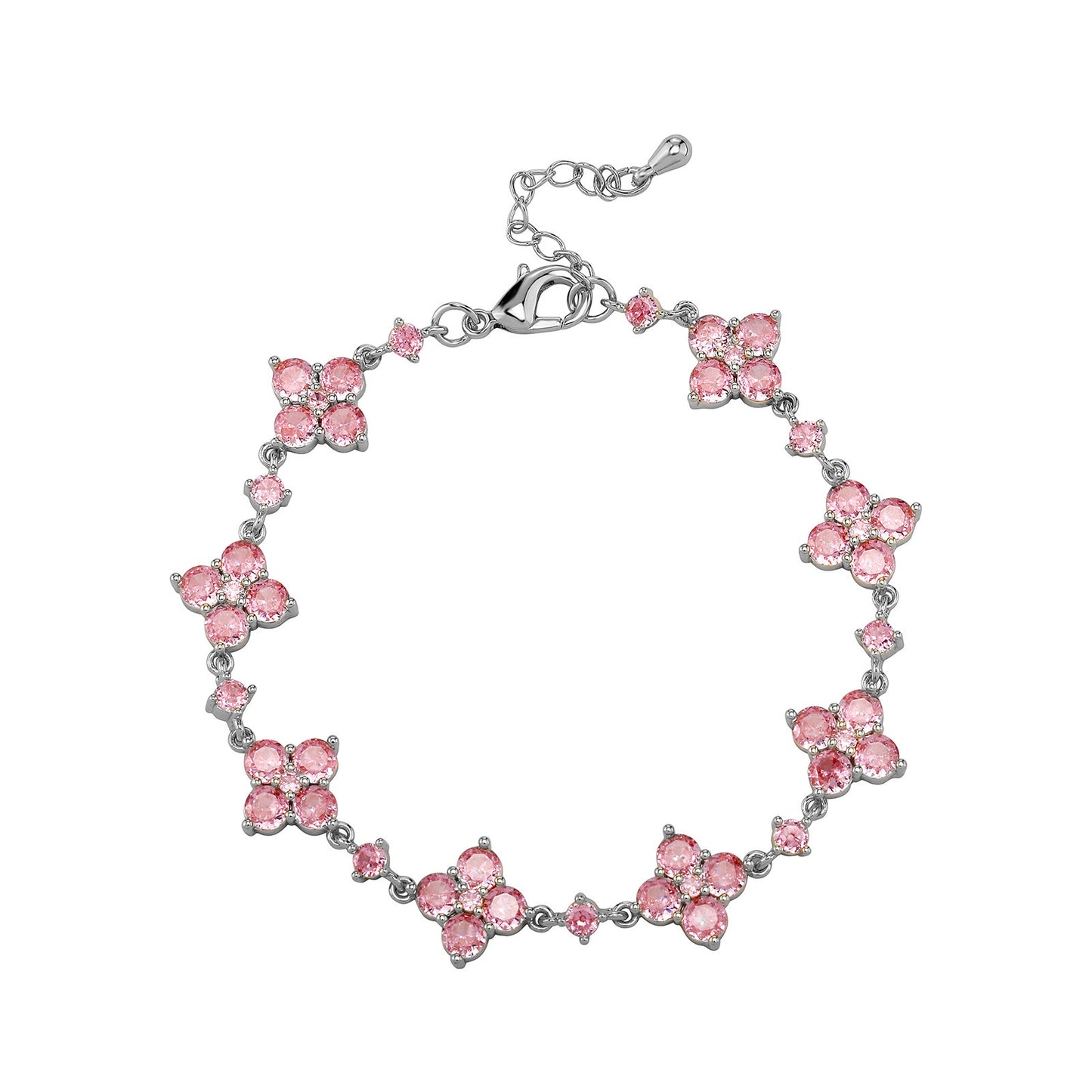 Bracelet Fleur en Zircon Étincelant – Élégance et Raffinement