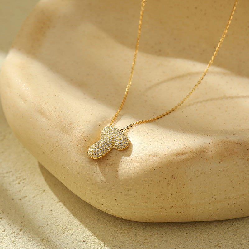 Collier Lettres Bubble en Acier Inoxydable – Élégance et Modernité