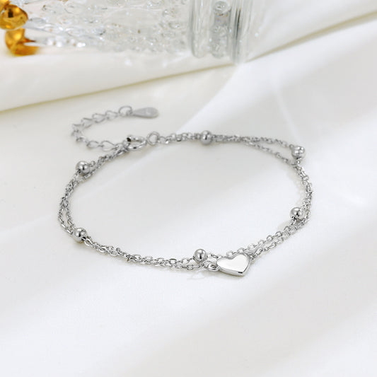 Bracelet double rang en argent S925 – Élégance romantique