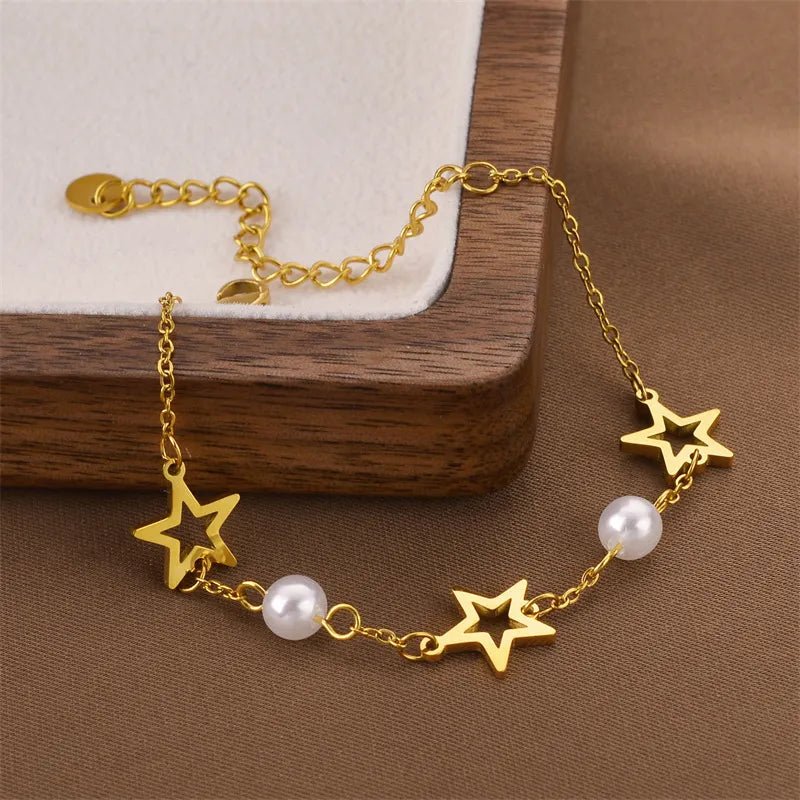 Bracelet féminin en acier titanium et perles de zircon – Design unique - 𝓑𝓲𝓳𝓸𝓾𝔁𝓒𝓪𝓮𝓵𝔂𝓼 - bracelet - 𝓑𝓲𝓳𝓸𝓾𝔁𝓒𝓪𝓮𝓵𝔂𝓼 - 