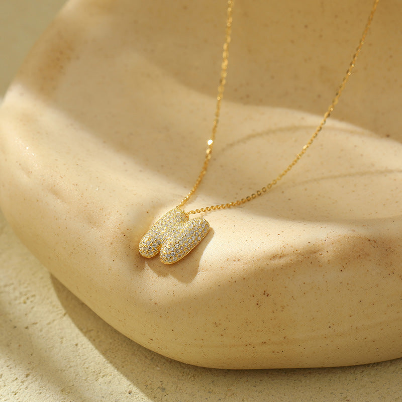 Collier Lettres Bubble en Acier Inoxydable – Élégance et Modernité