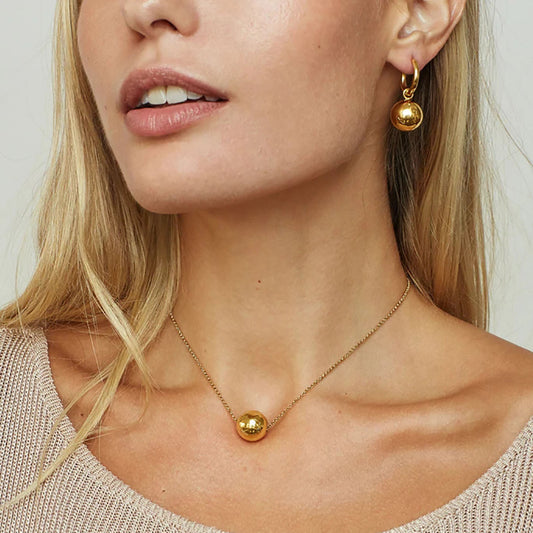 Collier coulissant en acier inoxydable plaqué or – Pour femmes