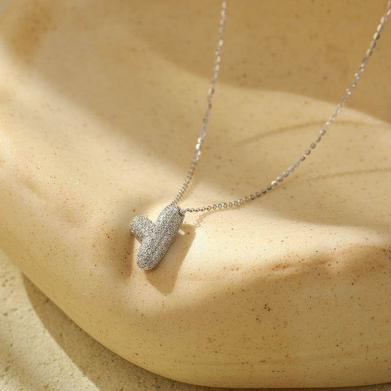 Collier Lettres Bubble en Acier Inoxydable – Élégance et Modernité
